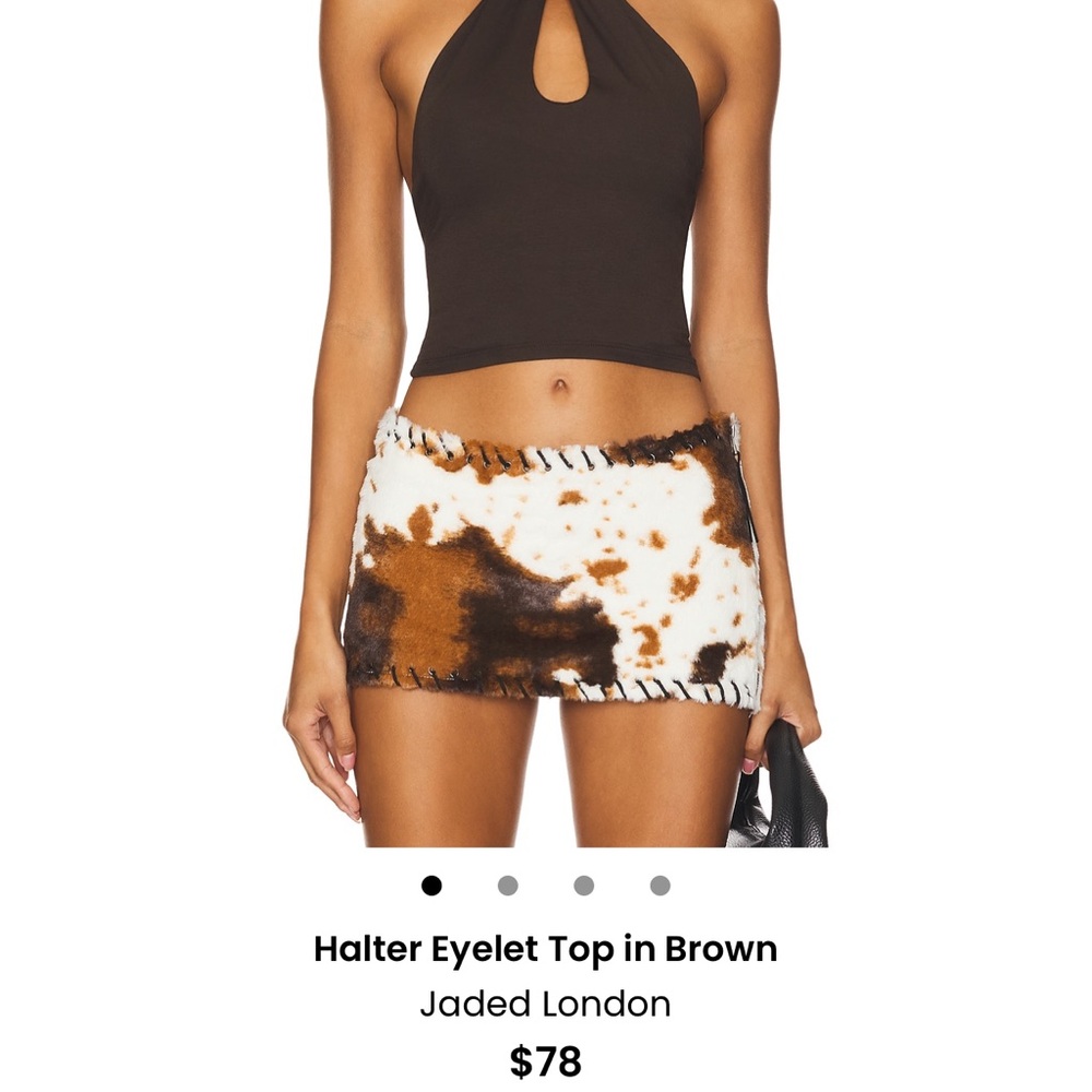 Jaded London Faix Fur Whipstitch Mini skirt in cow